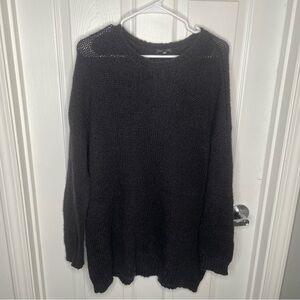 Eileen Fisher Wool, Cashmere, Silk Blend Knit Sweater Quiet Luxury in Black XL